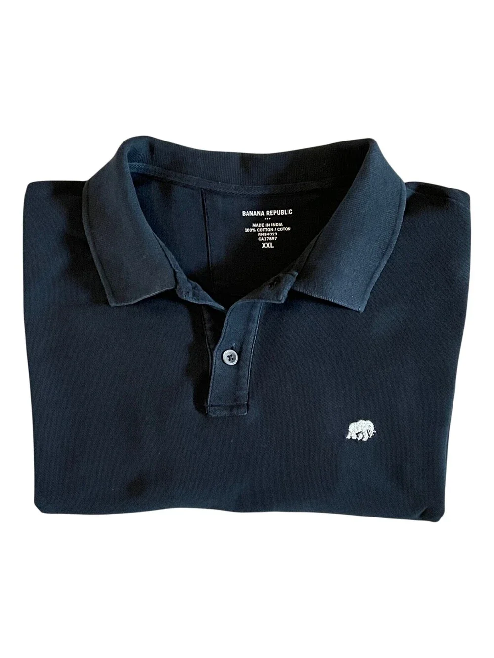 Banana Republic Mens Polo Shirt SS 2XL Black 100% Cotton